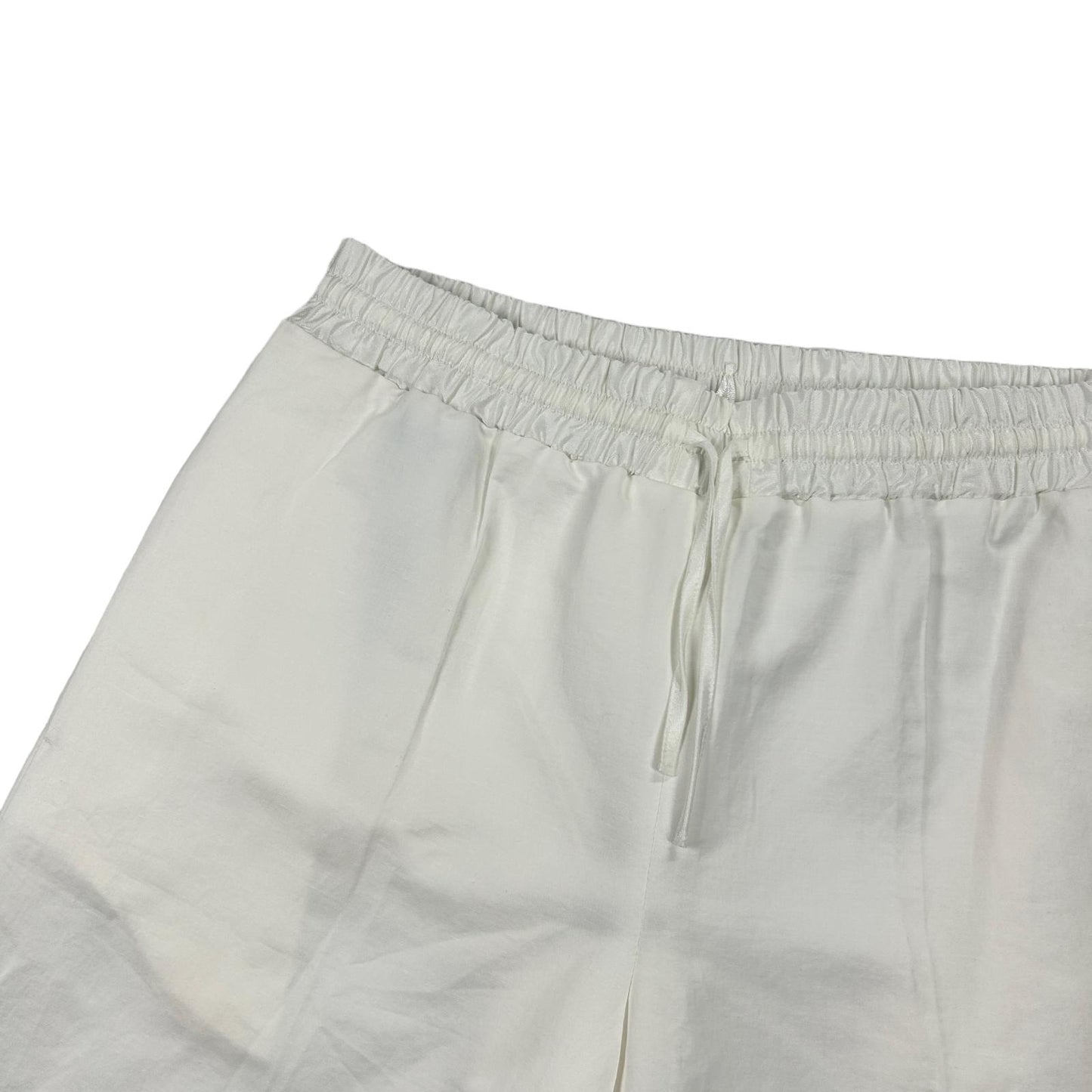 JIL SANDER Elastic Linen Drawstring White Bermuda Shorts Size 38 NEW RRP 450