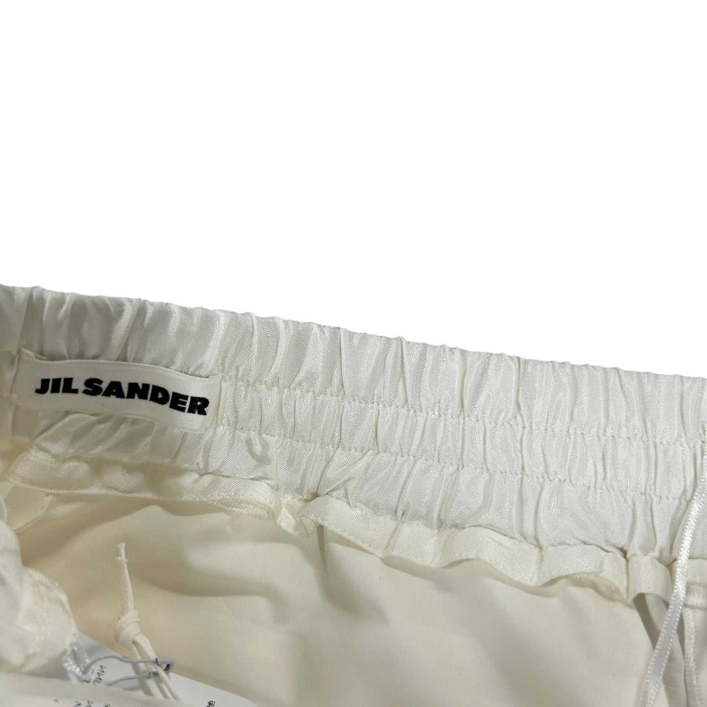 JIL SANDER Elastic Linen Drawstring White Bermuda Shorts Size 38 NEW RRP 450