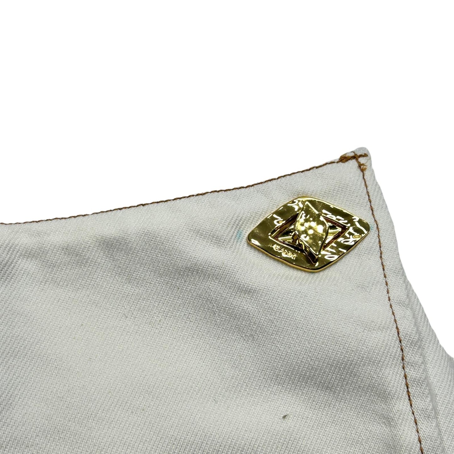 GANNI White Denim Mini Skirt Size 34 NEW RRP 195