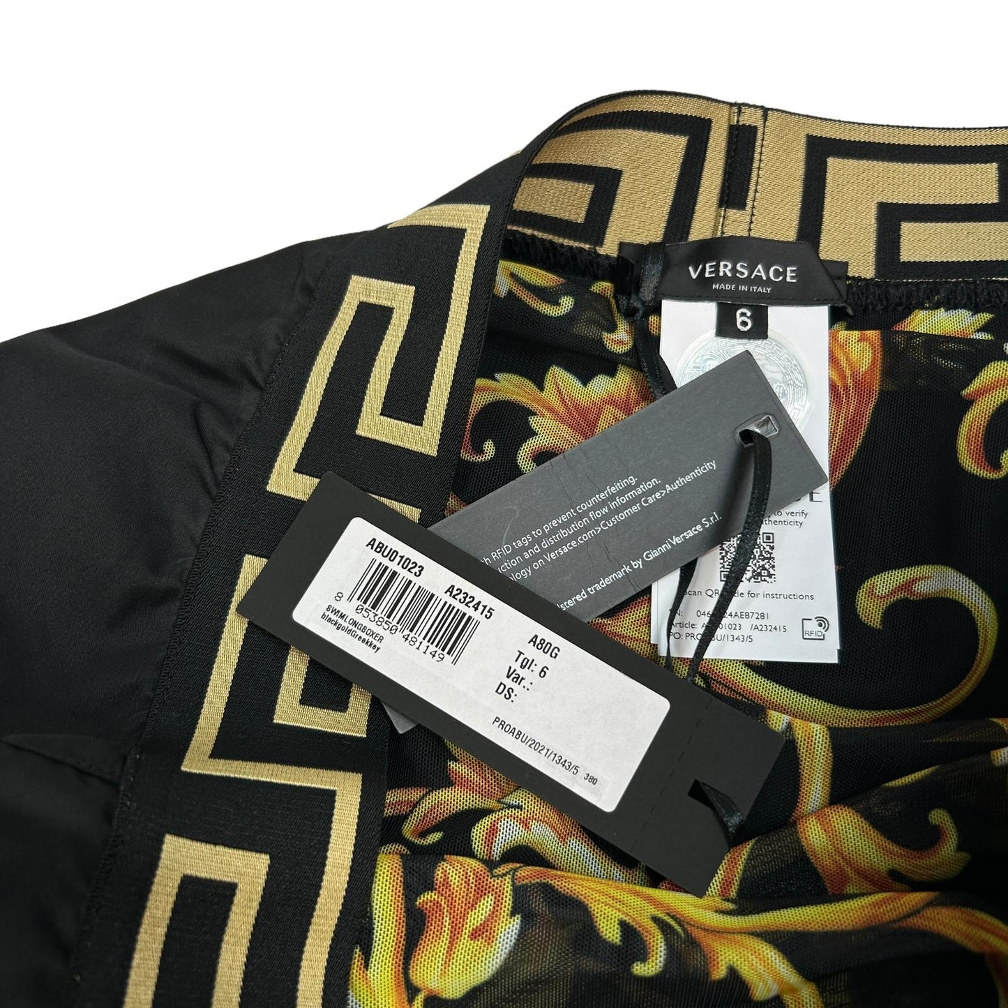 VERSACE Long Black Swim Shorts Size 6 XL NEW RRP 275