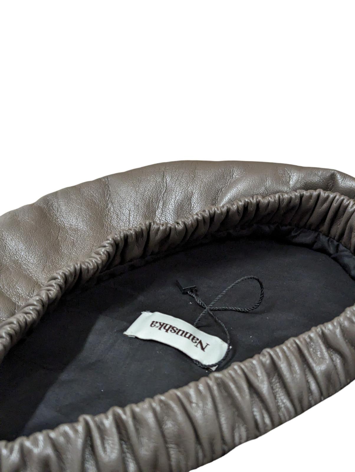 NANUSHKA Brown Berets Tarone Vegan Leather Classic Hat Size OS NEW RRP 175