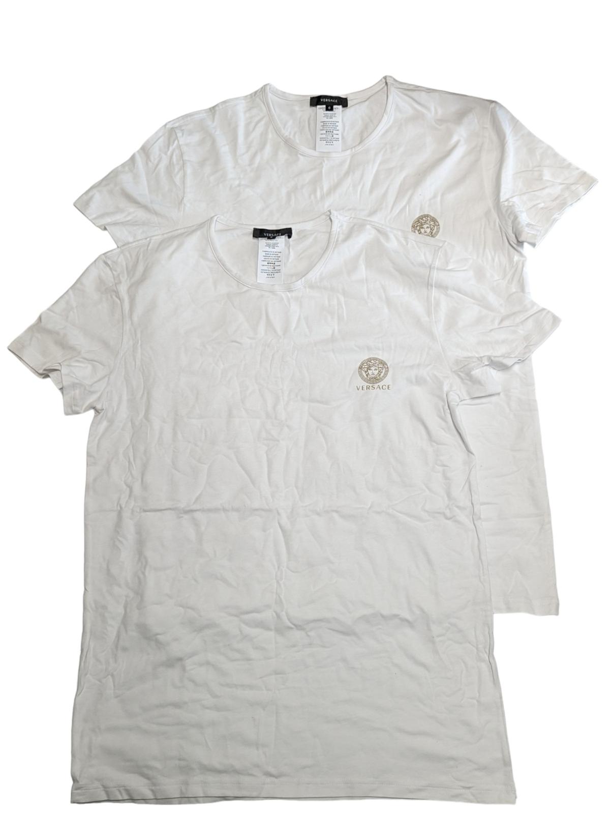 VERSACE White T-Shirts Bi-Pack Jersey Topeka Bi-stretch Cotton XL NEW RRP 110