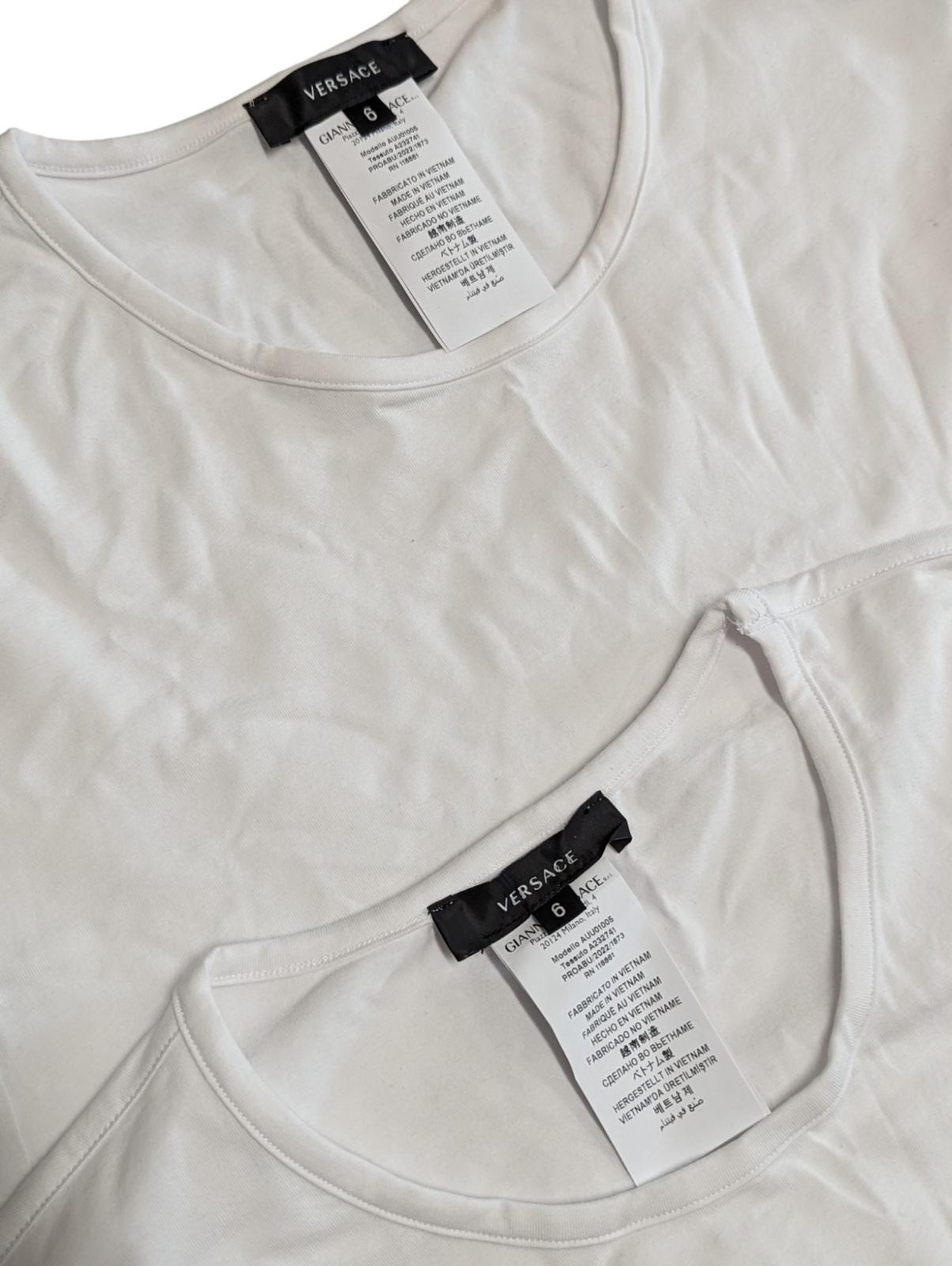 VERSACE White T-Shirts Bi-Pack Jersey Topeka Bi-stretch Cotton XL NEW RRP 110