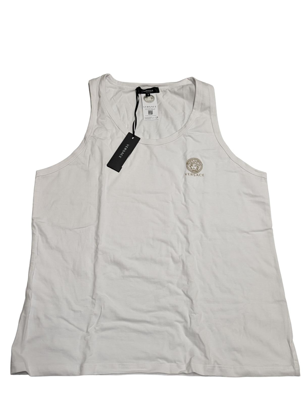 VERSACE White Vests VERS UNDERWEAR CHST EMB VEST WHT Size XXL NEW RRP 60