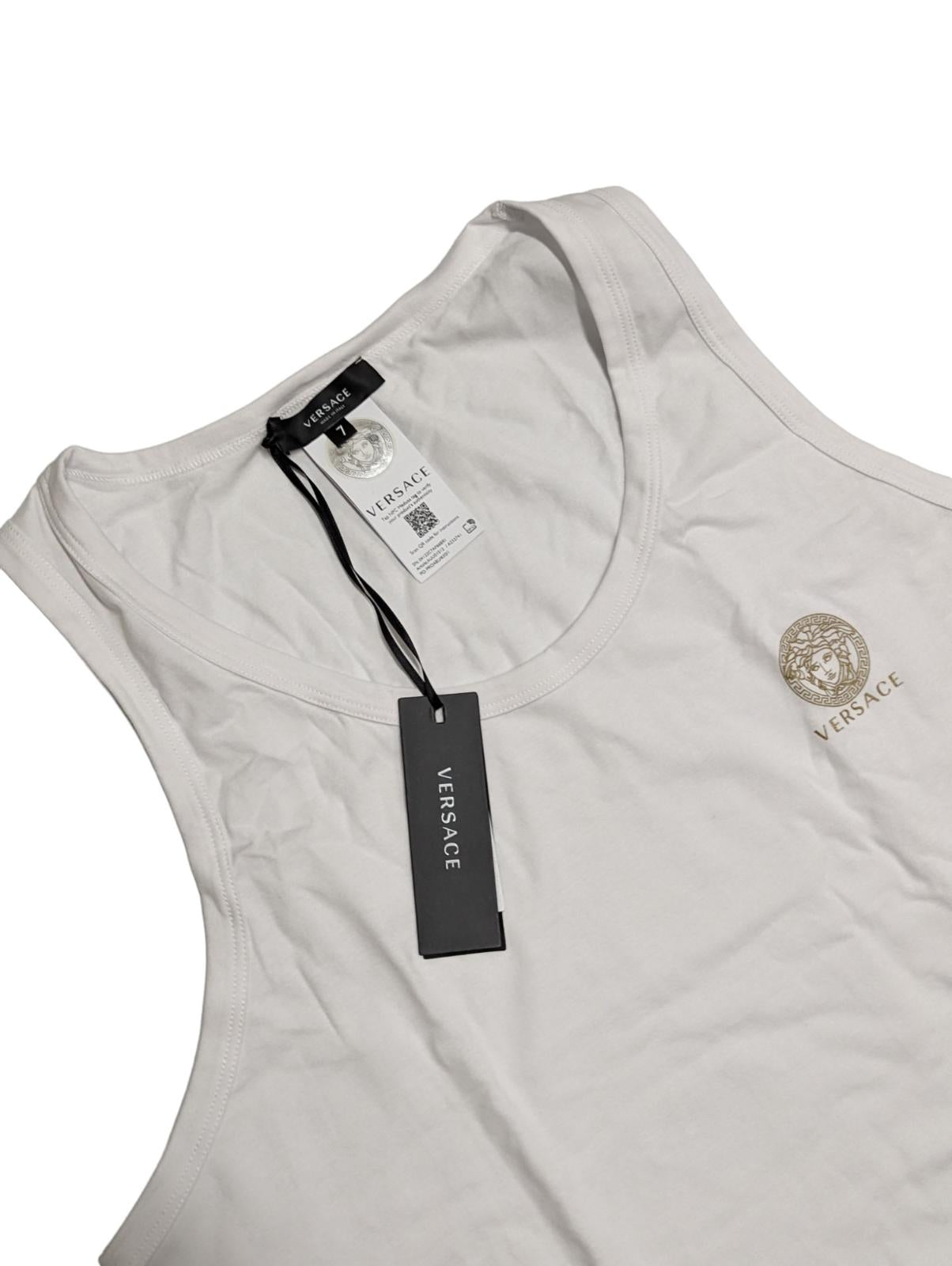 VERSACE White Vests VERS UNDERWEAR CHST EMB VEST WHT Size XXL NEW RRP 60