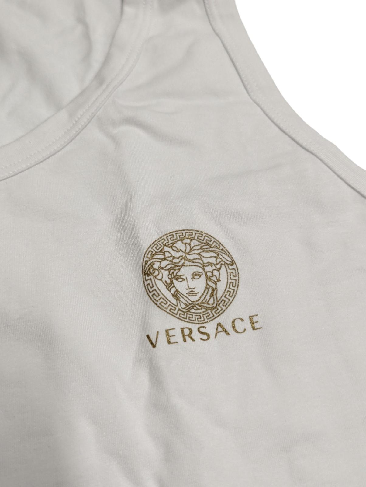 VERSACE White Vests VERS UNDERWEAR CHST EMB VEST WHT Size XXL NEW RRP 60