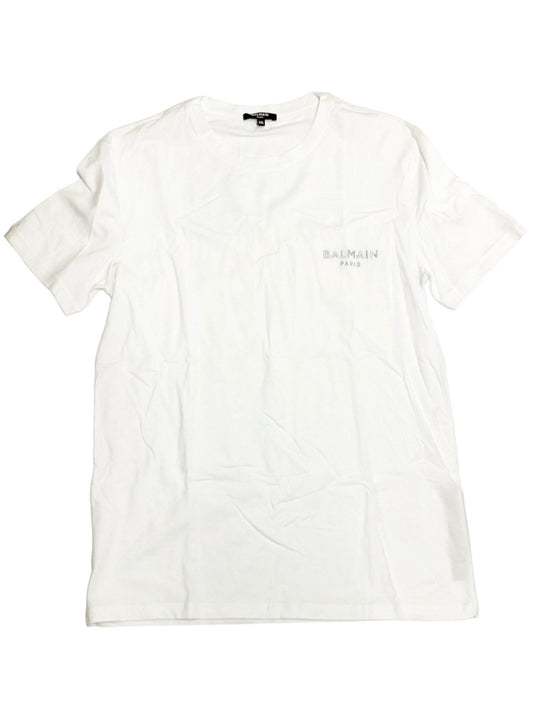 BALMAIN White T-Shirts Shiny Logo Short Sleeve Tee Top Size XXL NEW RRP 150