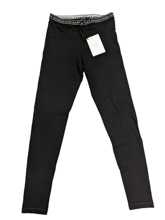 BALMAIN Black Performance Leggings Contrast Waistband Size UK 8 NEW RRP 220