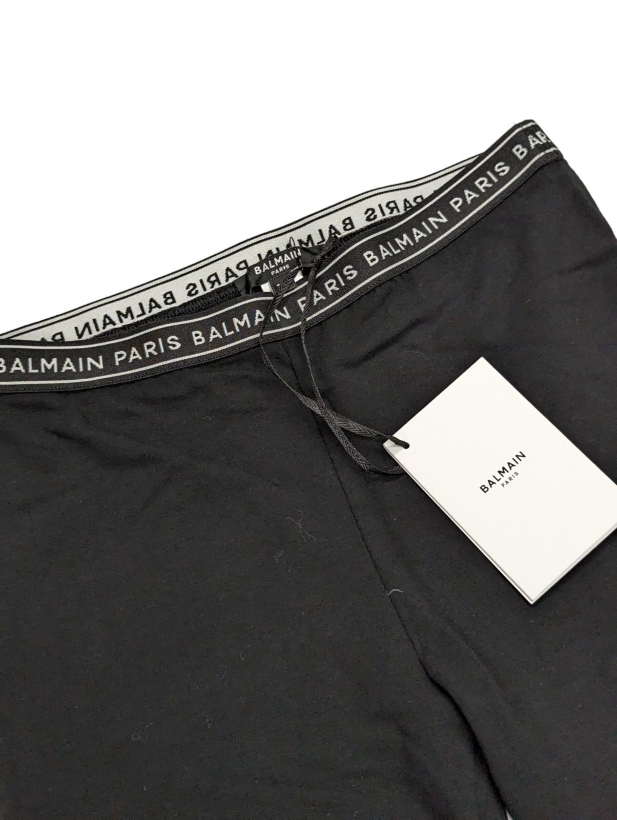 BALMAIN Black Performance Leggings Contrast Waistband Size UK 8 NEW RRP 220