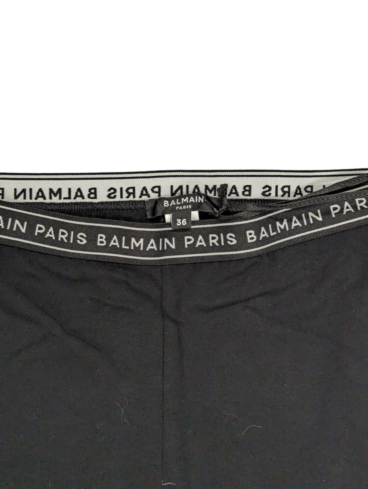 BALMAIN Black Performance Leggings Contrast Waistband Size UK 8 NEW RRP 220