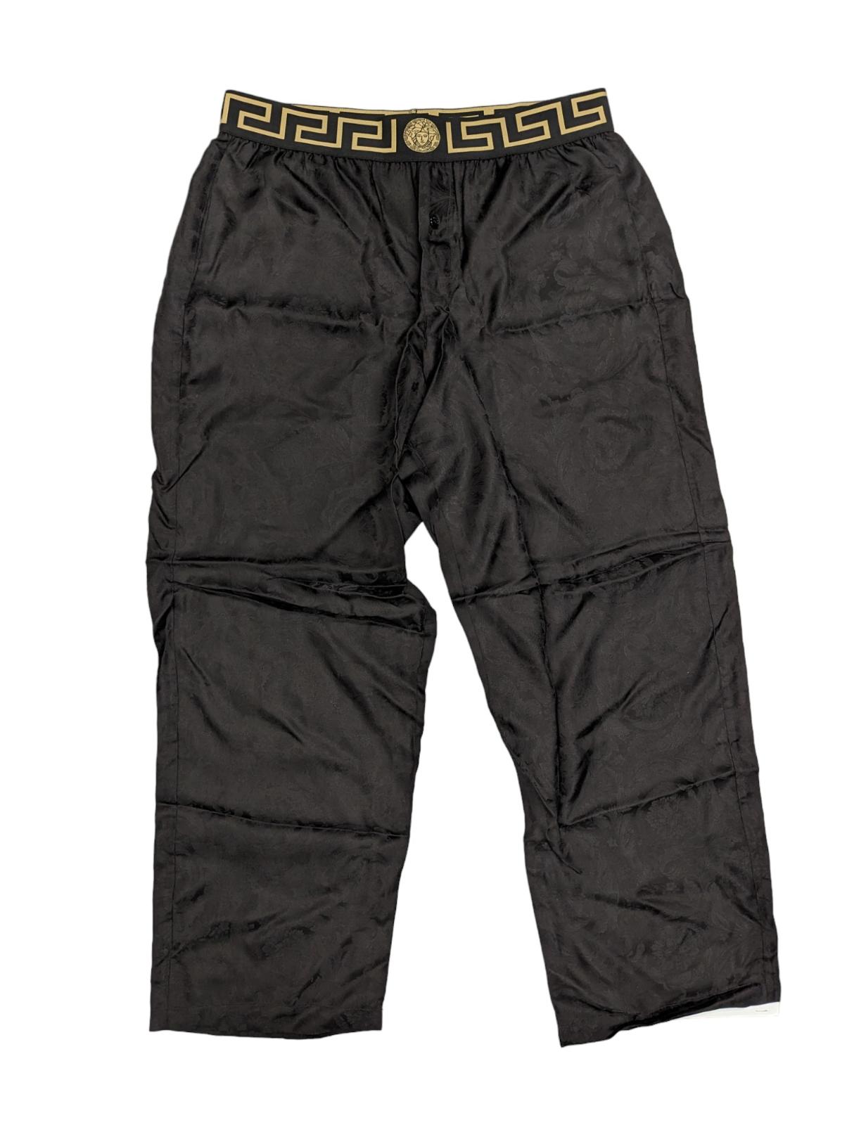 VERSACE Black Loungewear Trousers Floral Detail Elastic Waistband L NEW RRP 570