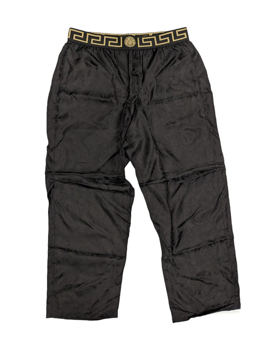 VERSACE Black Loungewear Trousers Floral Detail Elastic Waistband L NEW RRP 570