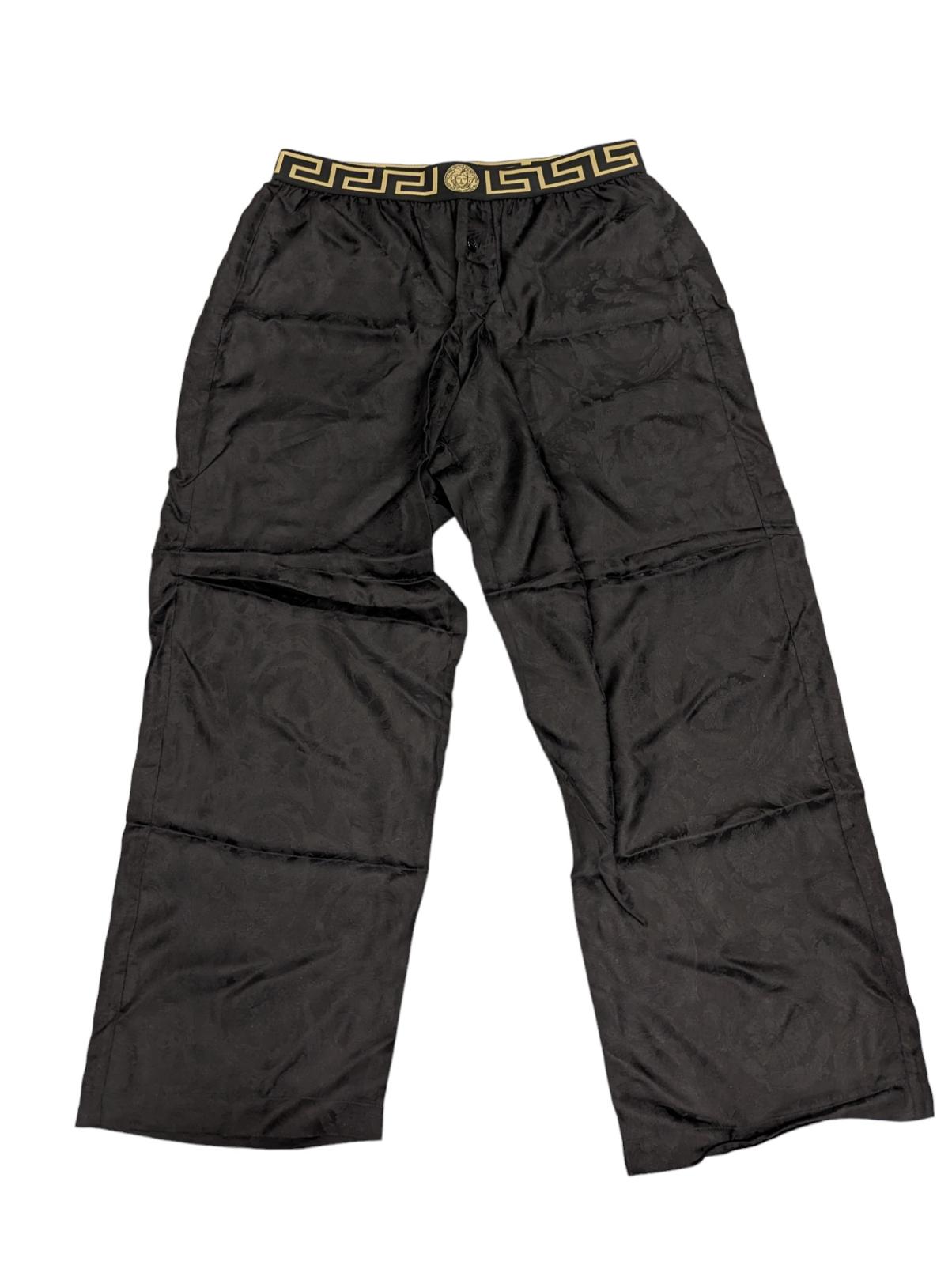 VERSACE Black Loungewear Trousers Floral Detail Elastic Waistband L NEW RRP 570