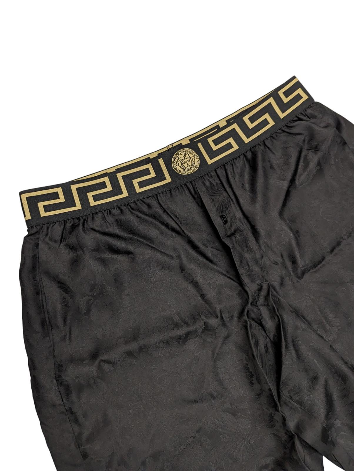 VERSACE Black Loungewear Trousers Floral Detail Elastic Waistband L NEW RRP 570