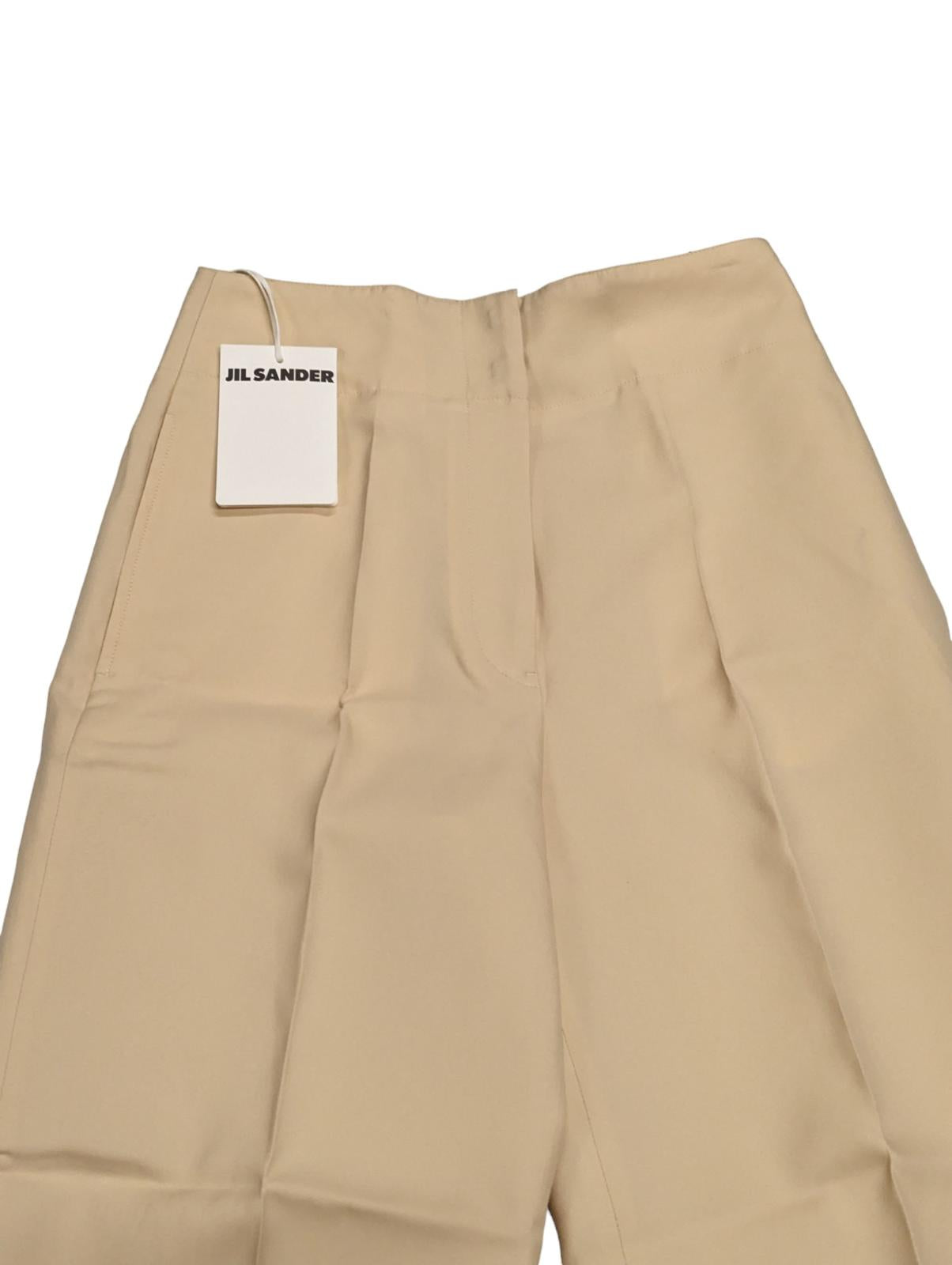 JIL SANDER Beige Slim Leg Trousers Formal Oversized Size UK 8 NEW RRP 800