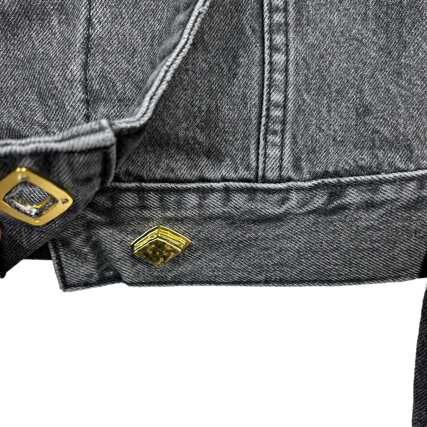 GANNI Cropped Denim Jacket 256 Sharkskin Grey Faded Wash EU38 UK10 NEW RRP 395