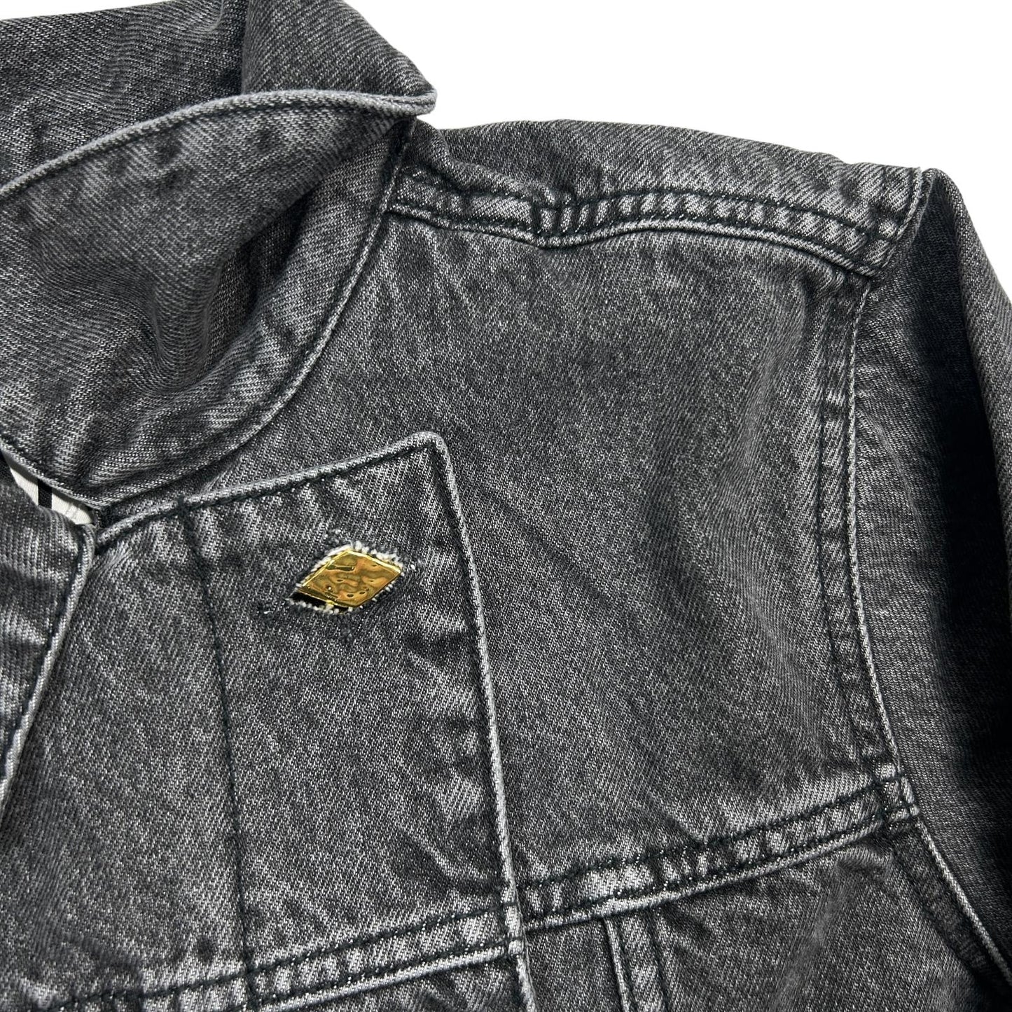 GANNI Cropped Denim Jacket 256 Sharkskin Grey Faded Wash EU38 UK10 NEW RRP 395