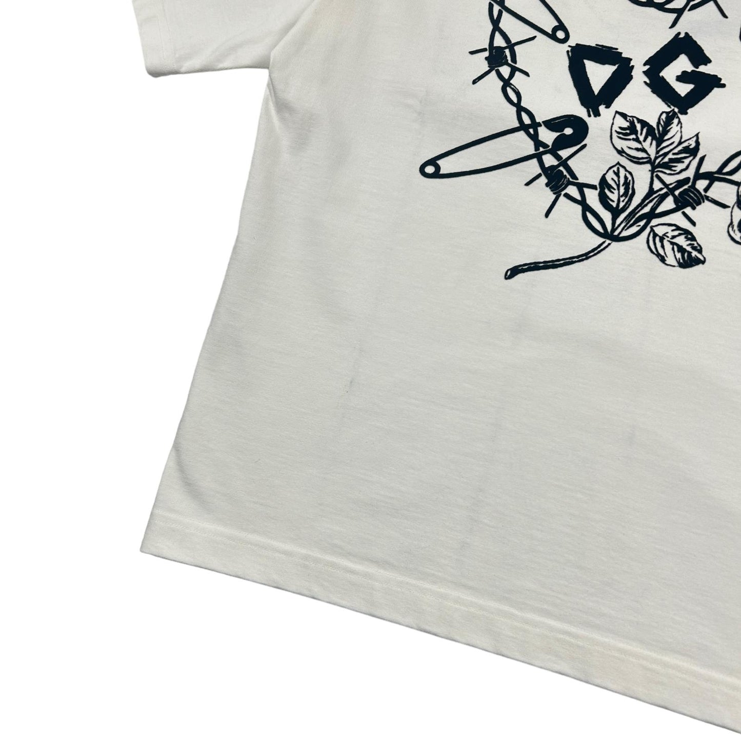 DOLCE & GABBANA White Heavy Cotton GD Heart Logo T-Shirt Size 46 NEW RRP 550