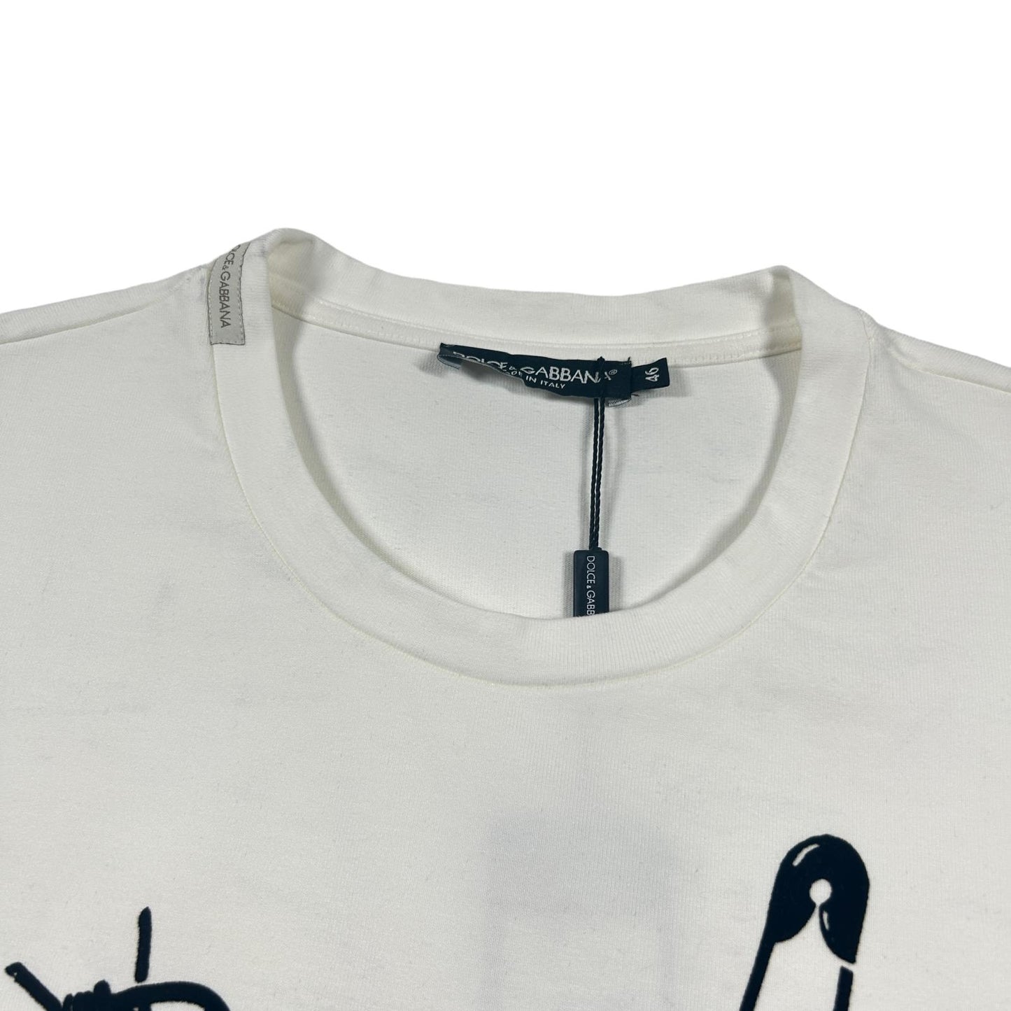 DOLCE & GABBANA White Heavy Cotton GD Heart Logo T-Shirt Size 46 NEW RRP 550