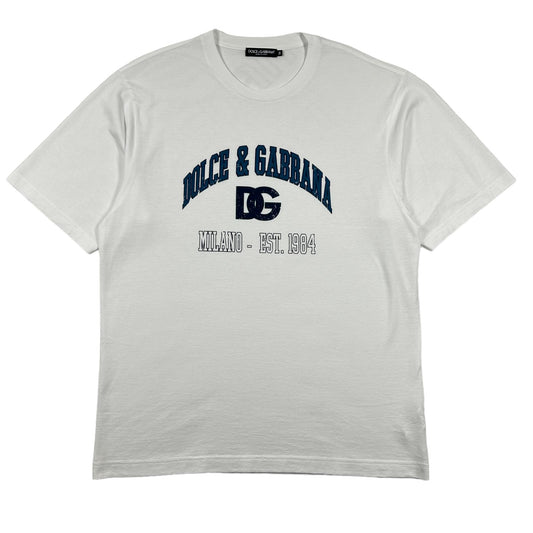 DOLCE & GABBANA White Cotton Logo T-Shirt Size 50 NEW RRP 375