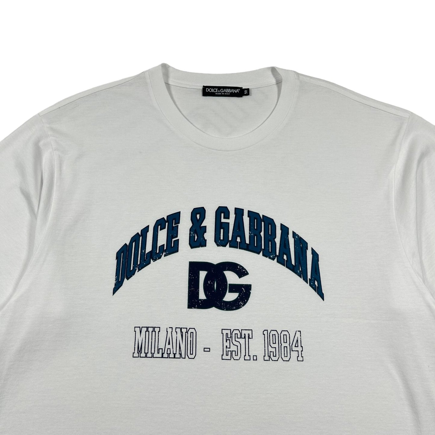 DOLCE & GABBANA White Cotton Logo T-Shirt Size 50 NEW RRP 375