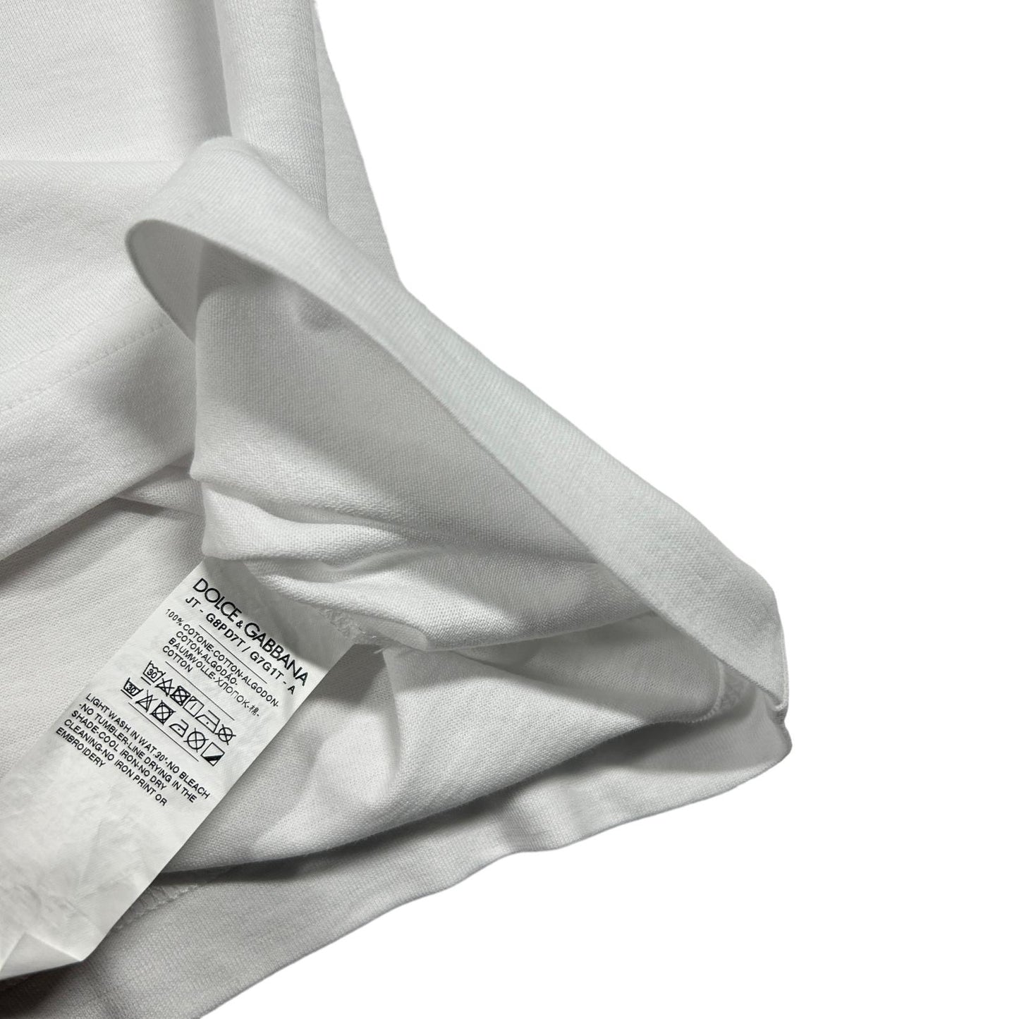 DOLCE & GABBANA White Cotton Logo T-Shirt Size 50 NEW RRP 375