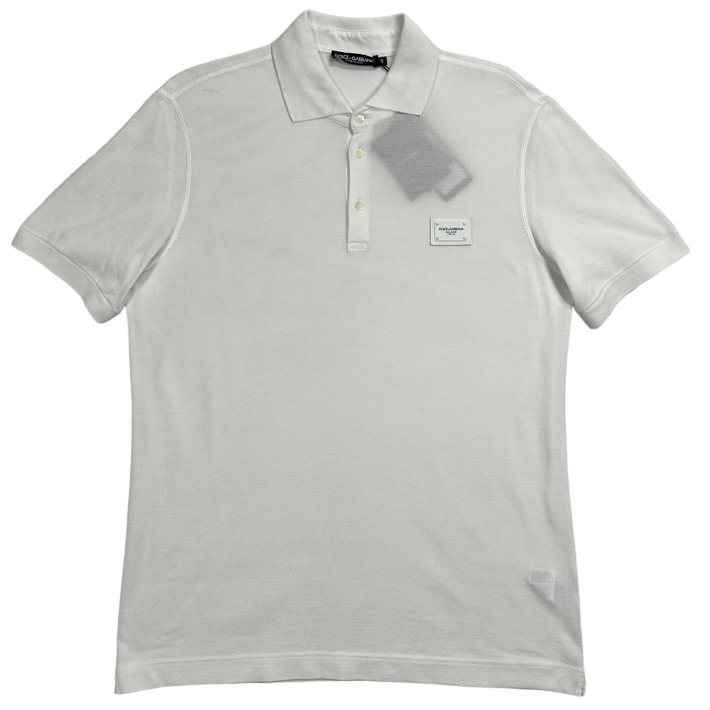 DOLCE & GABBANA Palque Polo Shirt White Short Sleeve Size 48 UK38 NEW RRP 350