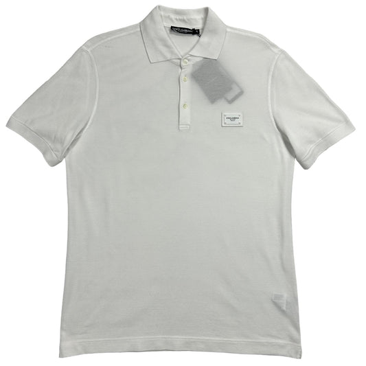 DOLCE & GABBANA Palque Polo Shirt White Short Sleeve Size 48 UK38 NEW RRP 350