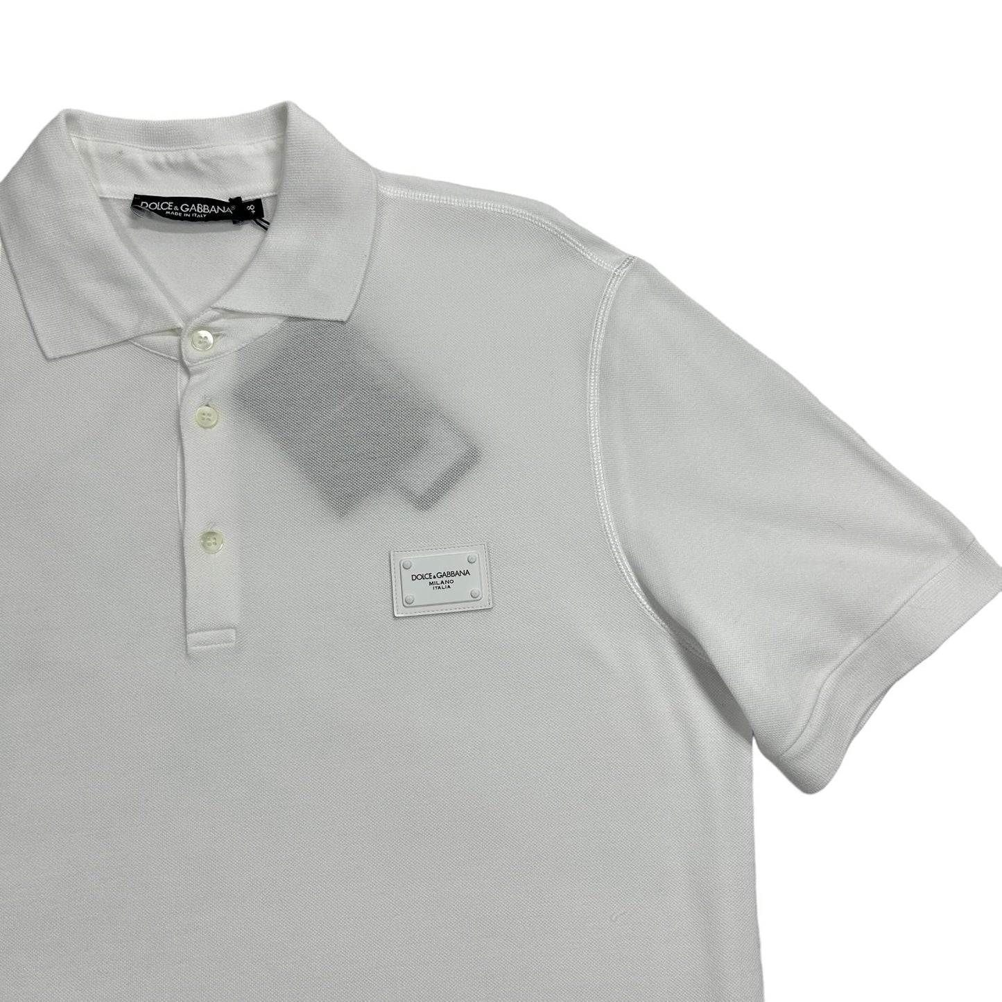 DOLCE & GABBANA Palque Polo Shirt White Short Sleeve Size 48 UK38 NEW RRP 350