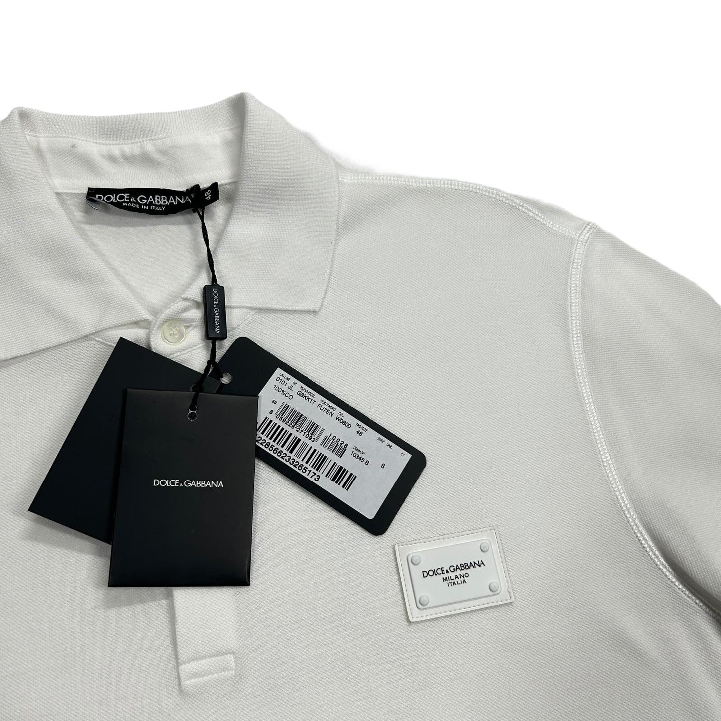 DOLCE & GABBANA Palque Polo Shirt White Short Sleeve Size 48 UK38 NEW RRP 350