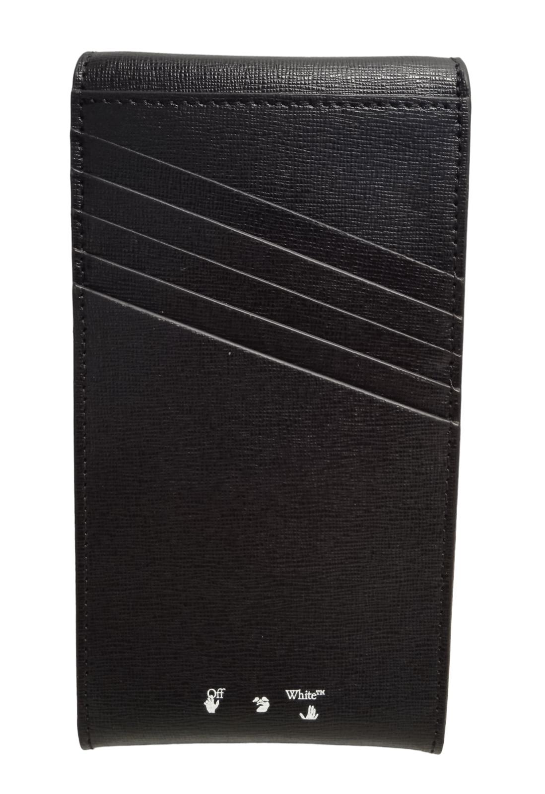 OFF-WHITE Men's Binder Diagonal Stripe Phone Holder Bag Black/White NEW RRP600