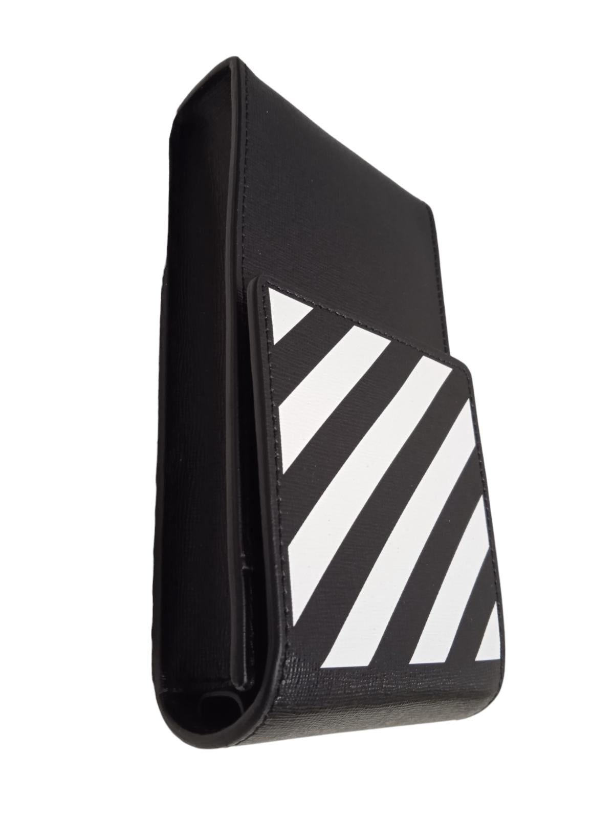OFF-WHITE Men's Binder Diagonal Stripe Phone Holder Bag Black/White NEW RRP600