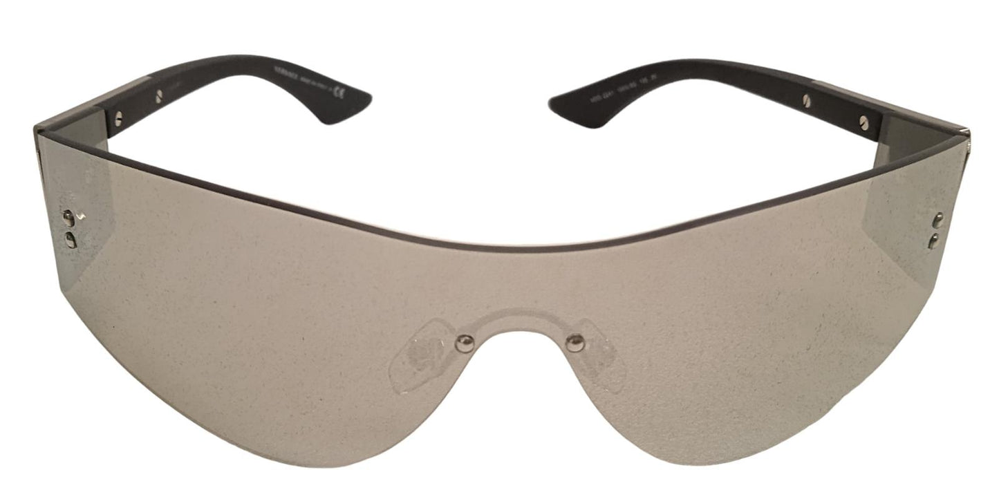 VERSACE Ladies VE2241 Light Grey Mirror Silver Rimless Sunglasses OS NEW RRP255