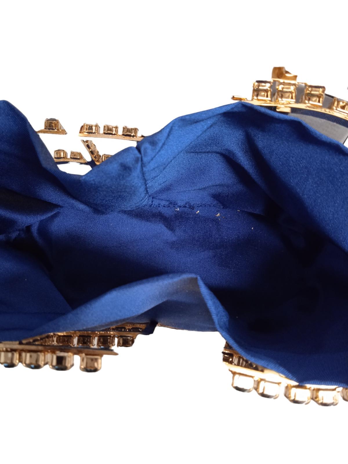 ROSANTICA Ladies Holli Crystal & Faux Pearl Handle Bag Blue Multi NEW RRP815