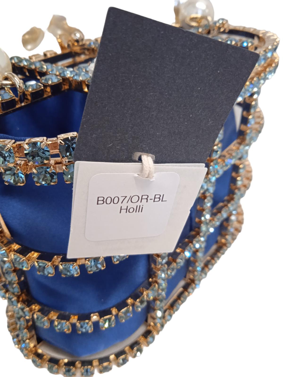 ROSANTICA Ladies Holli Crystal & Faux Pearl Handle Bag Blue Multi NEW RRP815