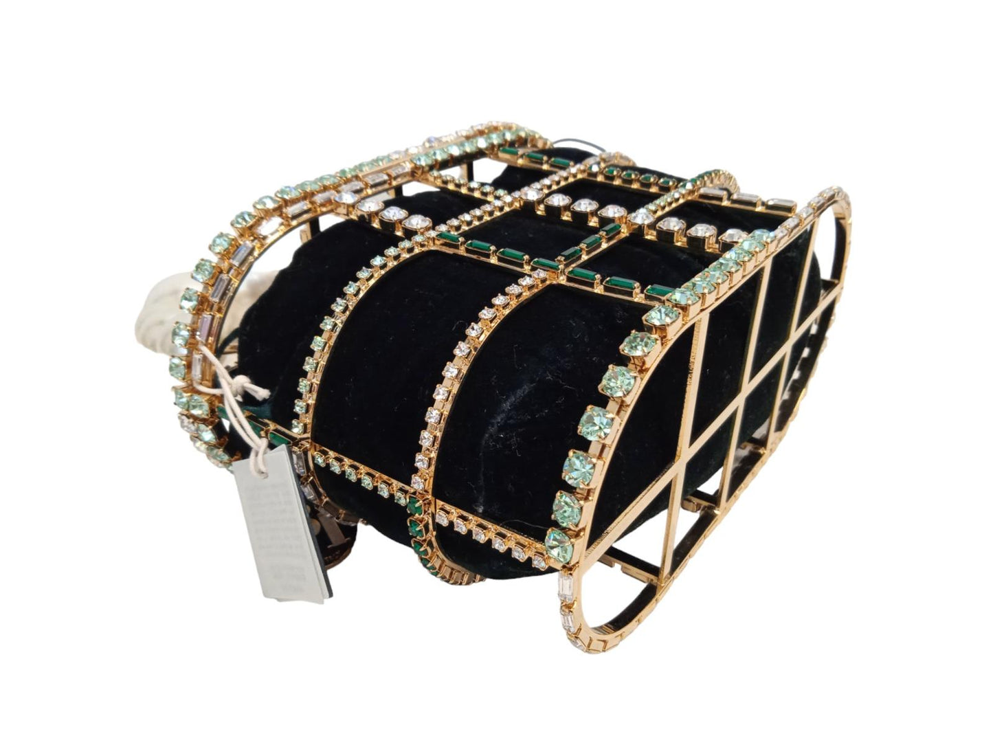 ROSANTICA Ladies Holli Velluto Green Crystal & Faux Pearl Handle Bag NEW RRP860