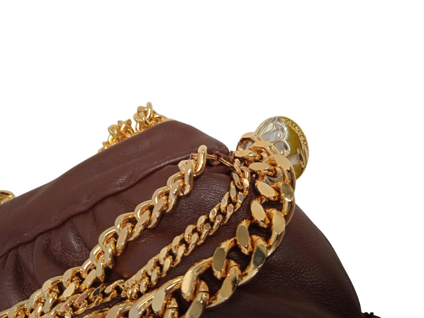 ROSANTICA Ladies Glam Brown Leather Gold Tone Chain Shoulder Bag NEW RRPP690