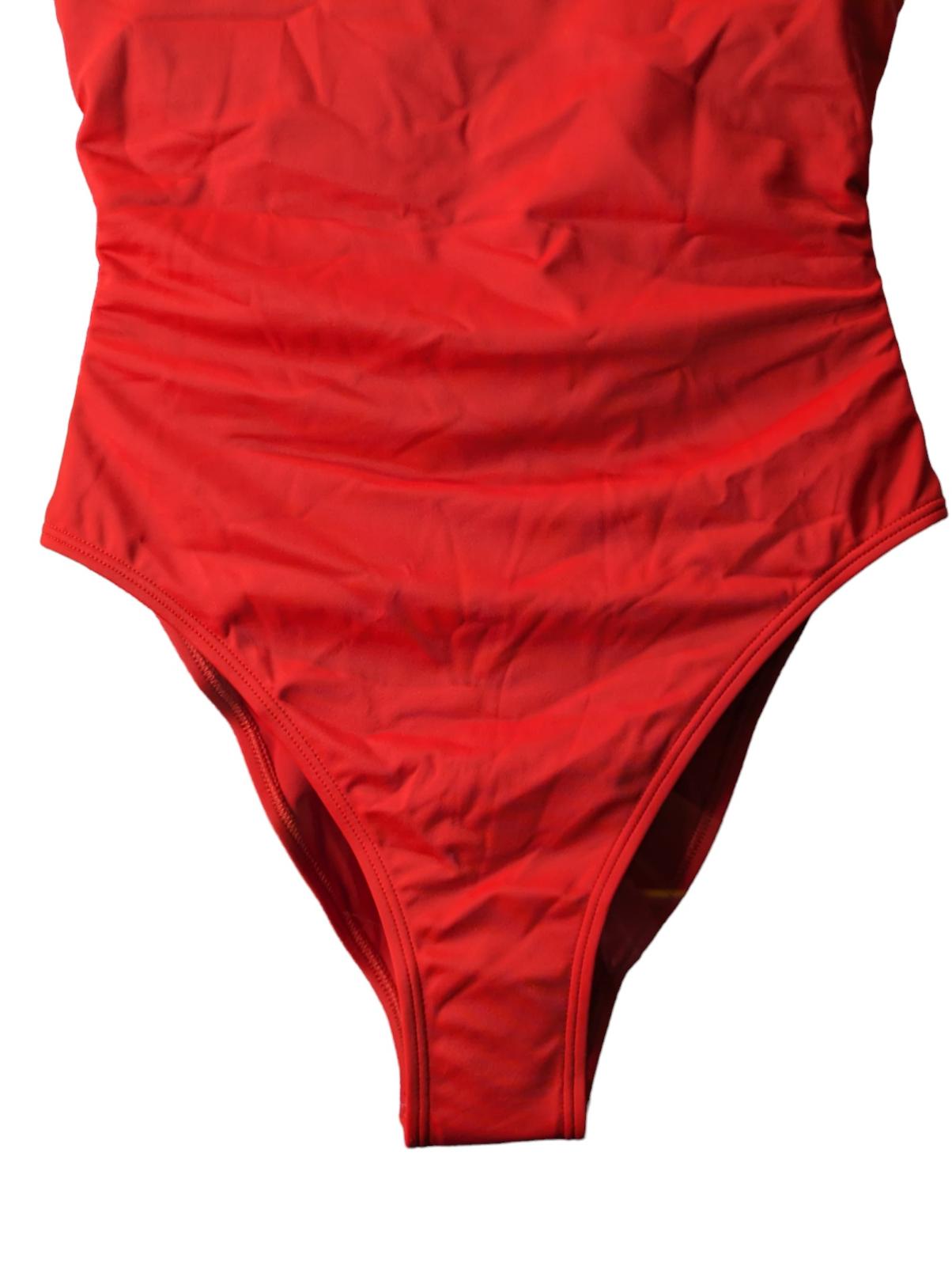 VERSACE Greca Swimsuit Straight Front Low Back Red Size S NEW RRP 235