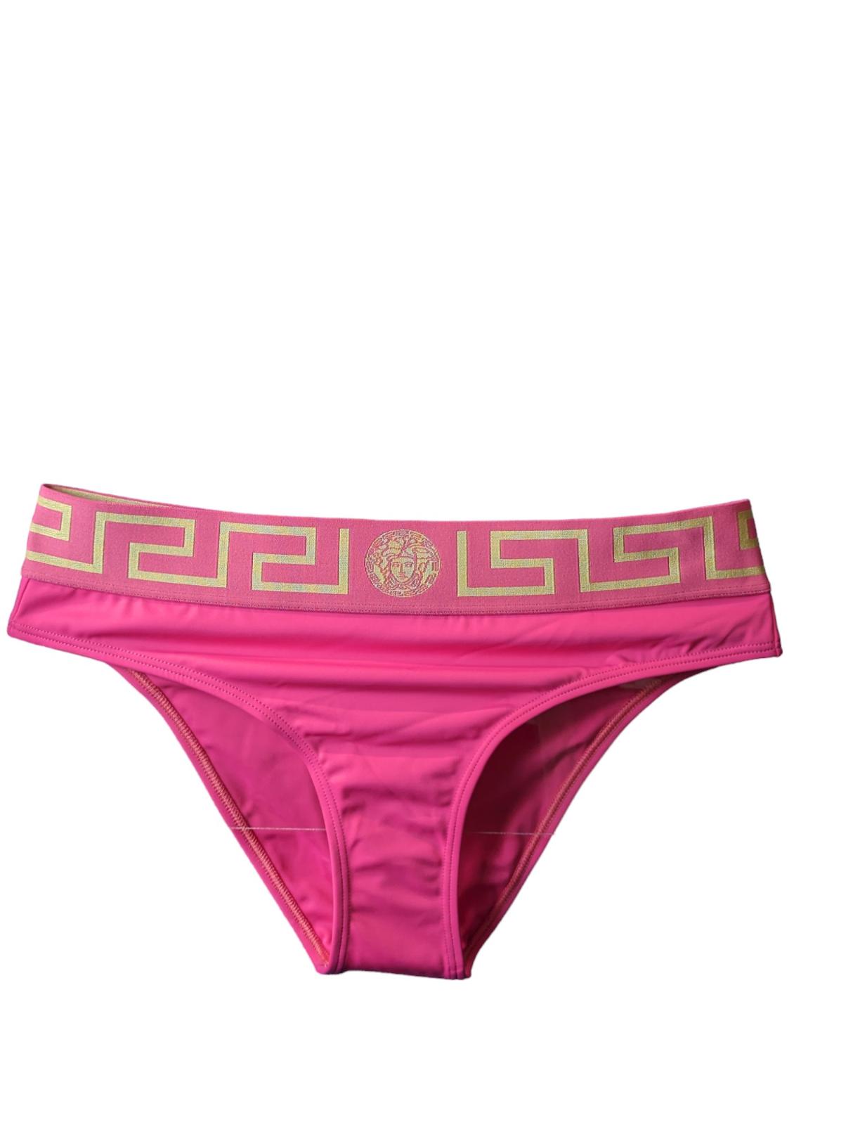 VERSACE Greca Bikini Bottom Banded Waist Pink Gold (2) S NEW RRP 120