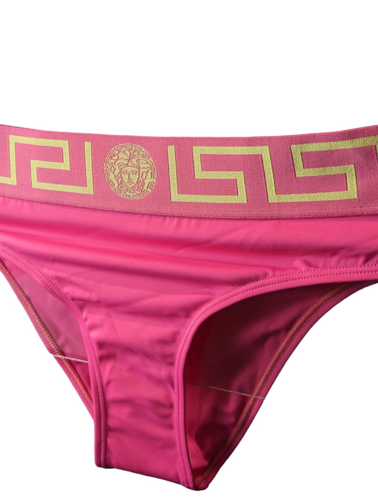 VERSACE Greca Bikini Bottom Banded Waist Pink Gold (2) S NEW RRP 120