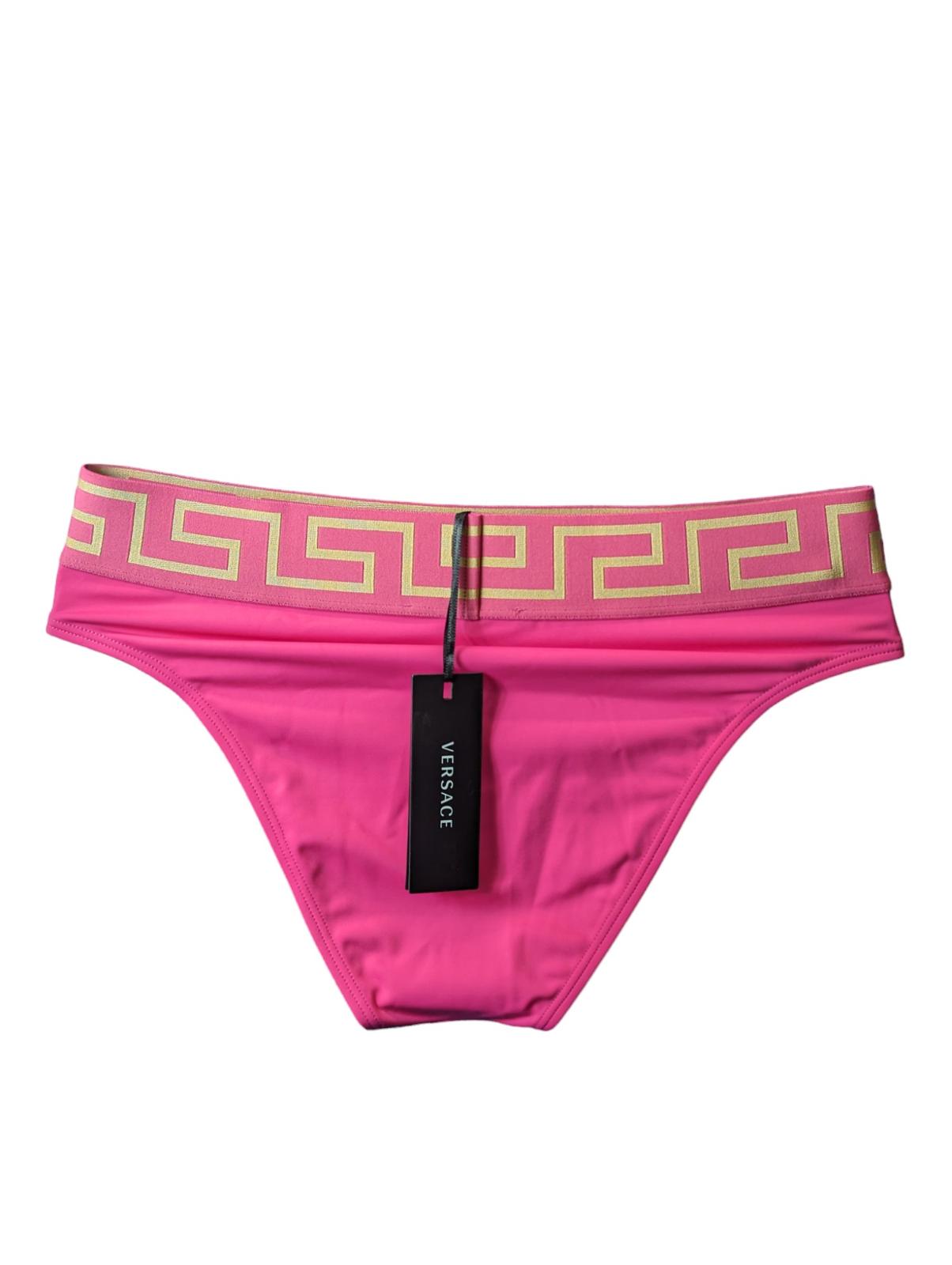 VERSACE Greca Bikini Bottom Banded Waist Pink Gold (2) S NEW RRP 120