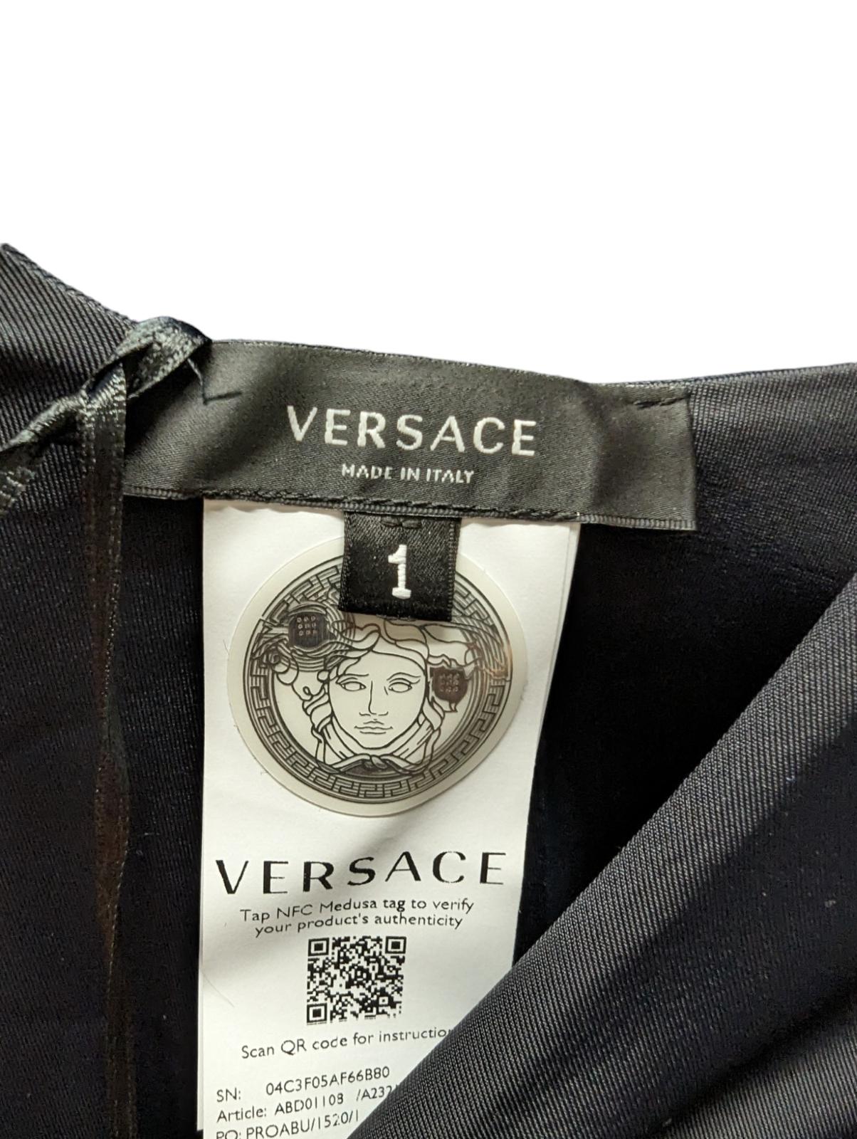 VERSACE Greca Swimsuit One Shoulder Cut Out One Piece Black (1) S NEW RRP245
