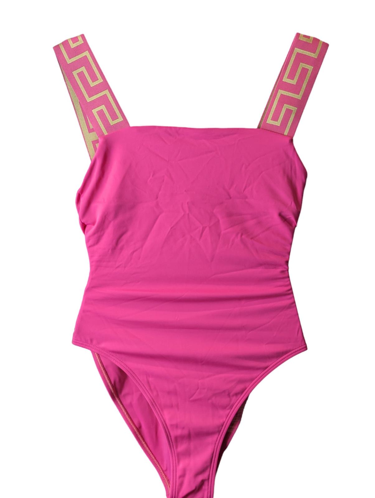 VERSACE Greca Baroque Print Swimming Costume Pink Swimsuit (1) S NEW RRP 225