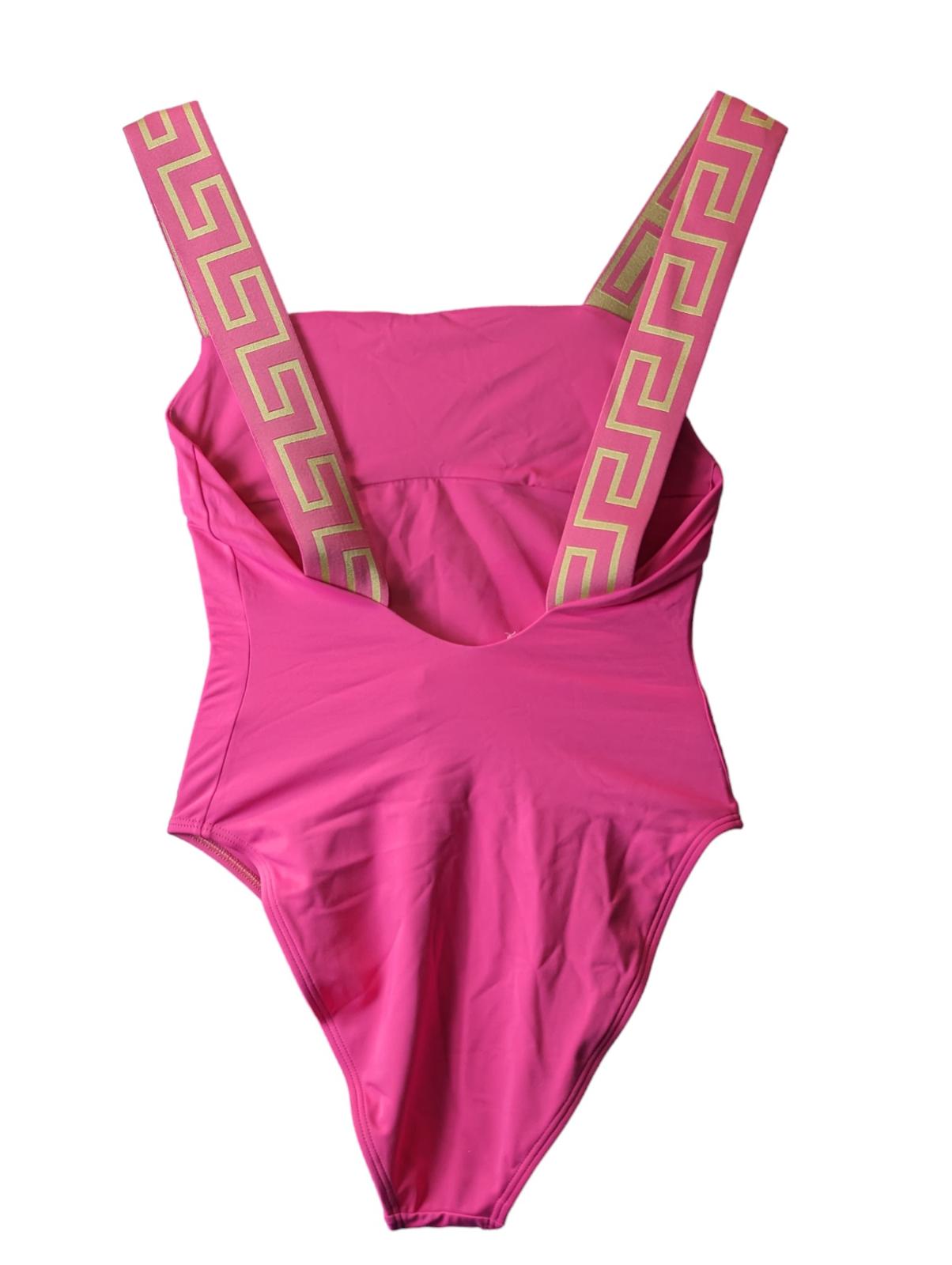 VERSACE Greca Baroque Print Swimming Costume Pink Swimsuit (1) S NEW RRP 225