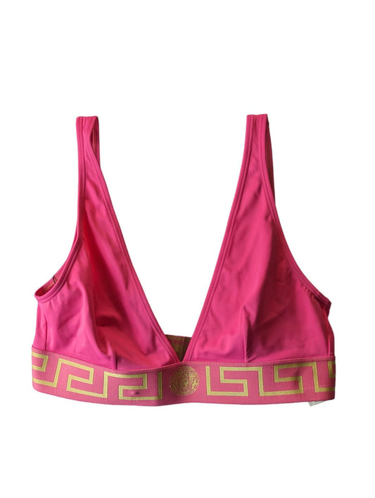 VERSACE Greca Band Bikini Top Bralette Swimwear Pink XL NEW RRP 150