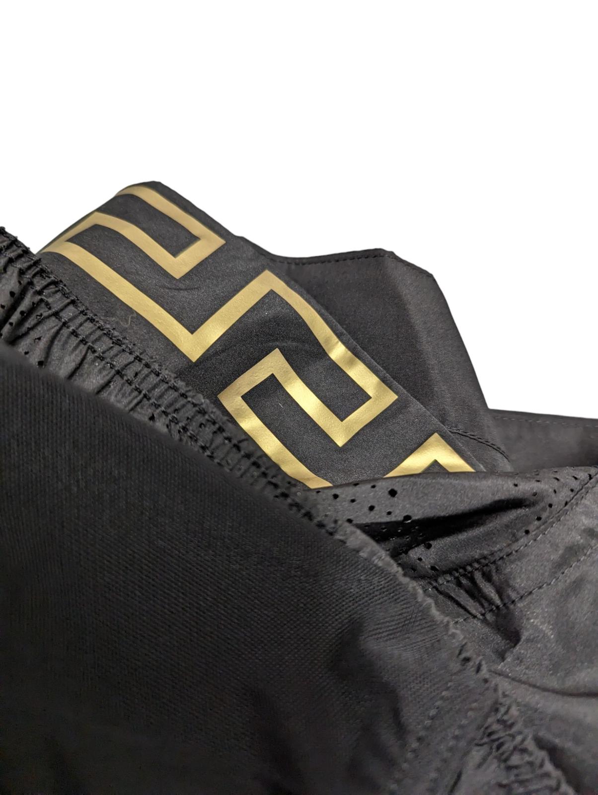 VERSACE Greca Track Shorts Elastic Waist Men's Black Gold XS NEW RRP 440