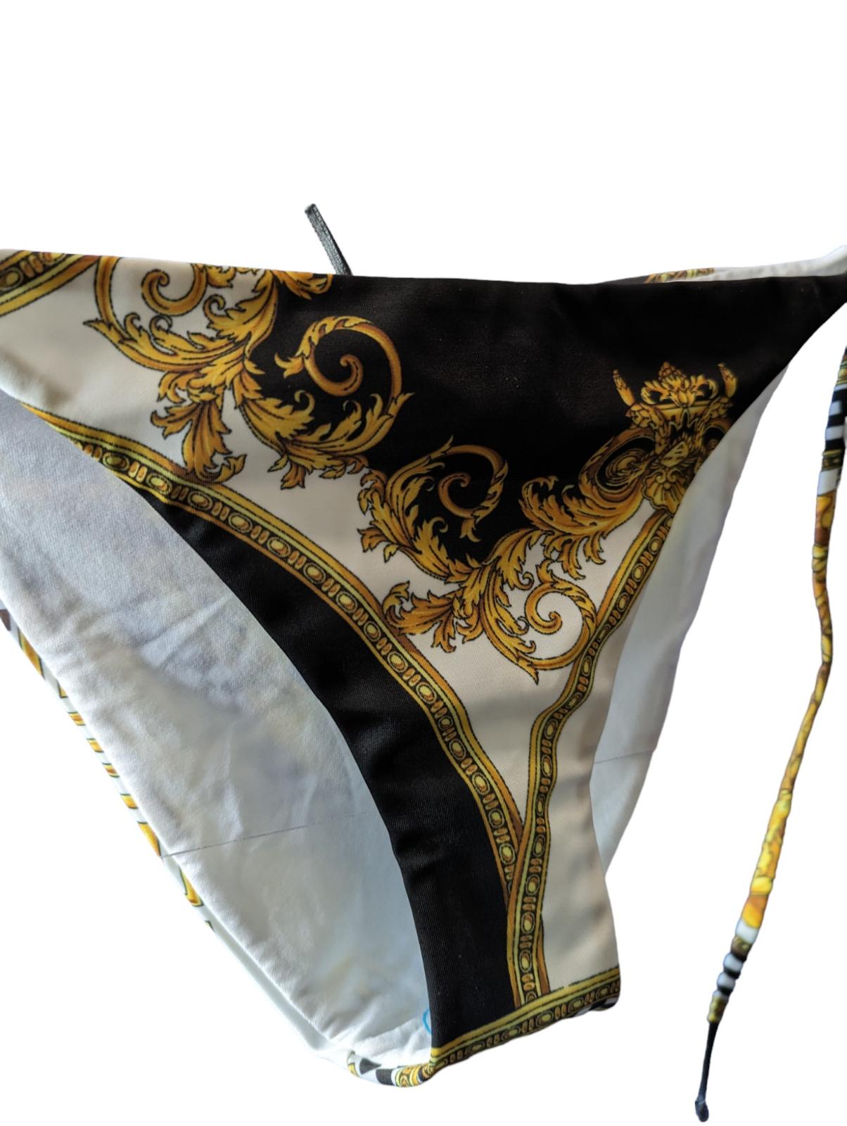 VERSACE La Coupe Des Dieus Bikini Bottoms Tie Side White (3) L NEW RRP 265