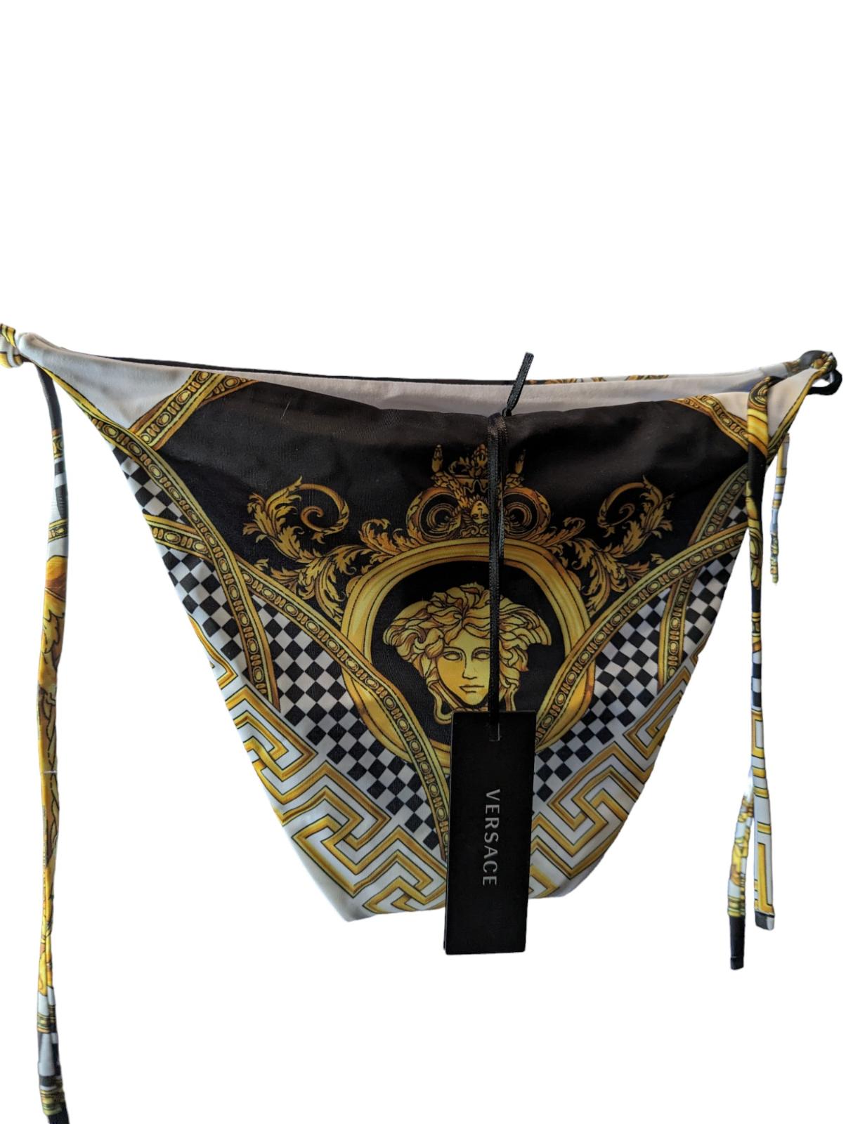 VERSACE La Coupe Des Dieus Bikini Bottoms Tie Side White (3) L NEW RRP 265