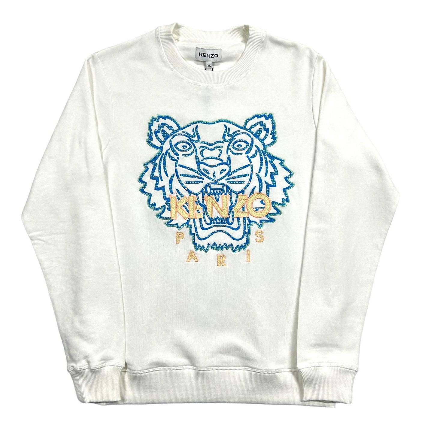 KENZO Tiger Original Sweatshirt Pullover Jumper White Cotton XS NEW RRP 230