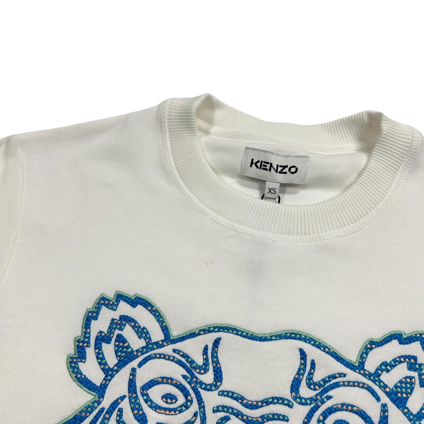 KENZO Tiger Original Sweatshirt Pullover Jumper White Cotton XS NEW RRP 230